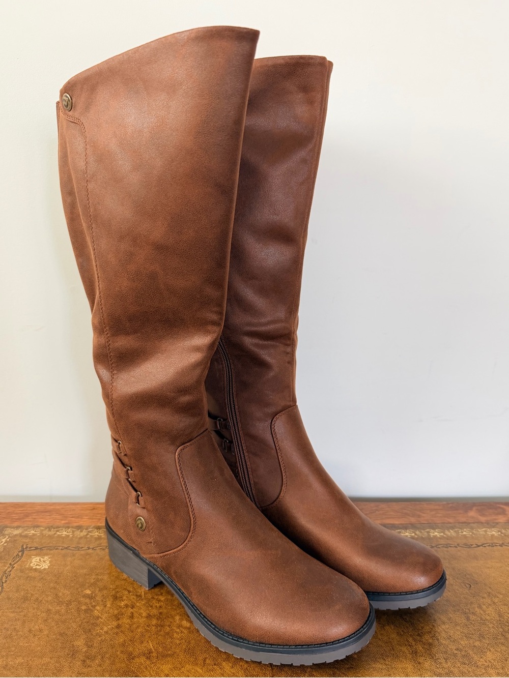 Baretraps Ornella Wide Calf Tall Riding Boots Brown Women’s Size 9M